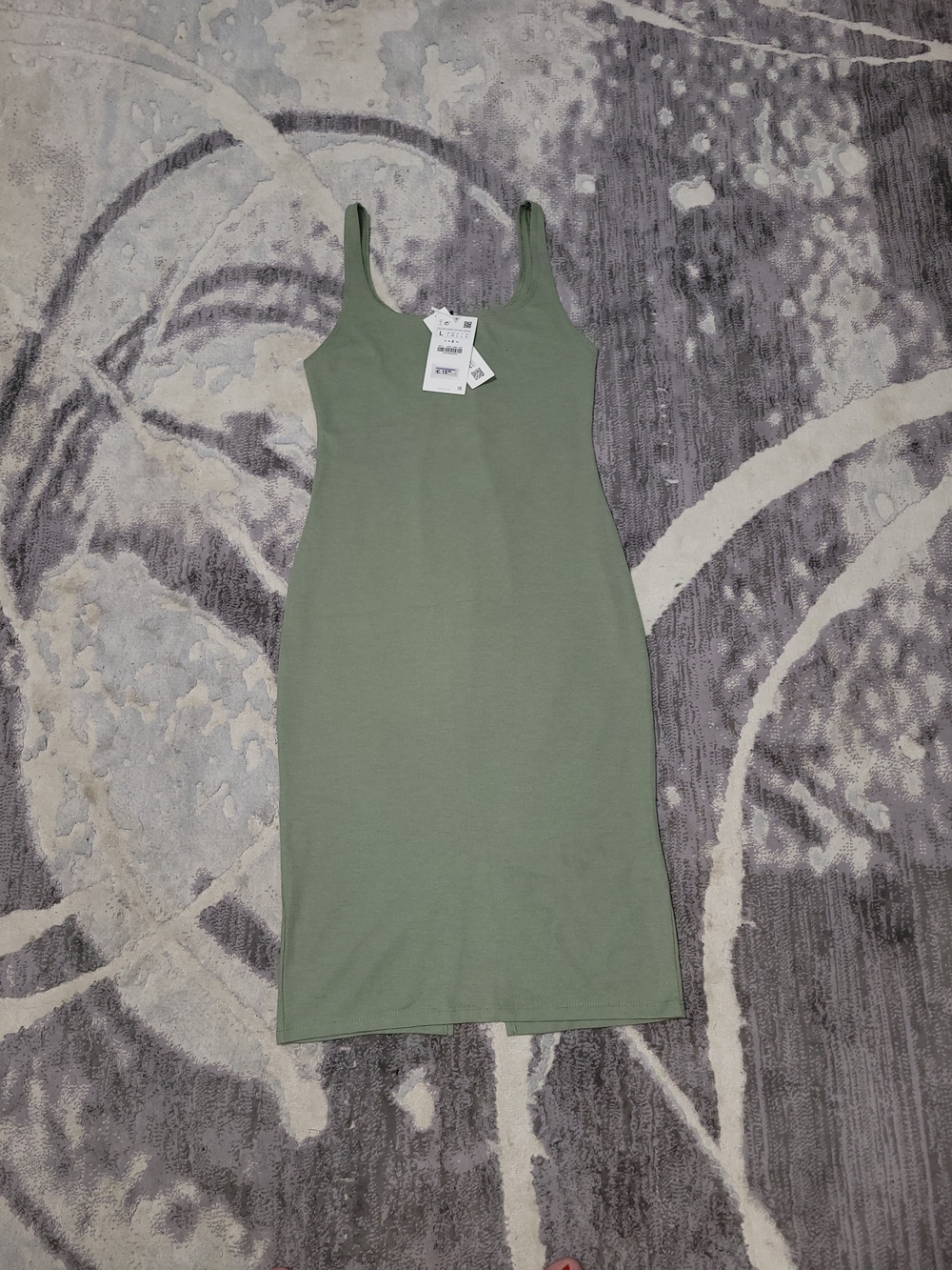 Brand New Zara Women’s Olive Green Tank Midi Dress Size M